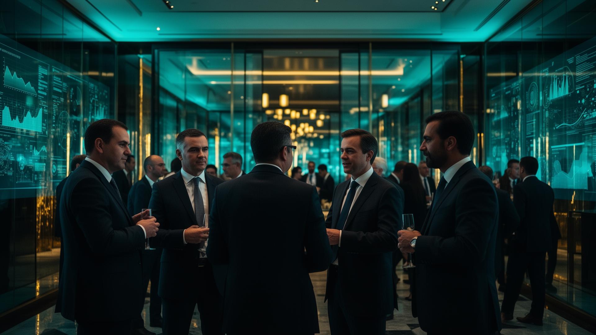 Executivos em ambiente premium de networking